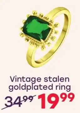 Lucardi Vintage stalen goldplated ring aanbieding