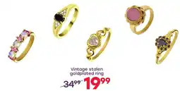 Lucardi Vintage stalen goldplated ring aanbieding