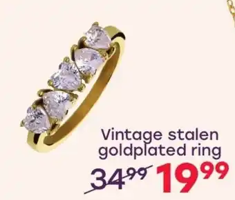 Lucardi Vintage stalen goldplated ring aanbieding