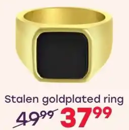 Lucardi Stalen goldplated ring aanbieding