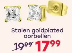 Lucardi Stalen goldplated oorbellen aanbieding