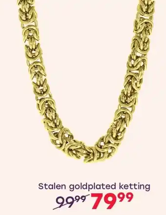 Lucardi Stalen goldplated ketting aanbieding