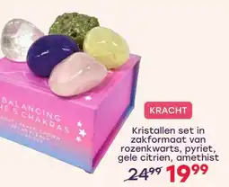 Lucardi Kristallen set in zakformaat van rozenkwarts, pyriet, gele citrien, amethist aanbieding