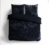 Bol.com Velvet Couture Dekbedovertrek - 200x200/220 - Crushed Velvet - Zwart aanbieding