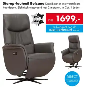 Woonsquare Sta-op-fauteuil Bolzano aanbieding