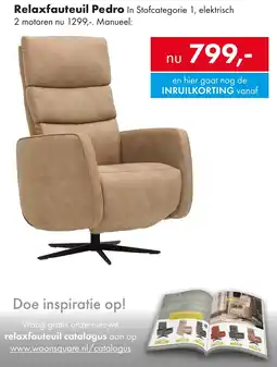 Woonsquare Relaxfauteuil Pedro aanbieding