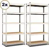 Praxis Nordevik Stellingkasten - 2 stuks - 180x90x40cm - Metaal aanbieding