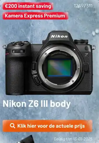 Kamera Express Nikon Z6 III body aanbieding