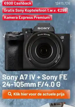 Kamera Express Sony A7 IV + Sony FE 24-105mm F/4.0 G aanbieding