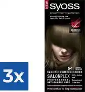 Bol.com SYOSS Color baseline 5-1 Lichtbruin Haarverf - 1 stuk - Voordeelverpakking 3 stuks aanbieding