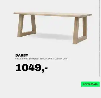 Trendhopper Darby Eettafel Met Eikenpoot Schuin 240x100 Cm aanbieding