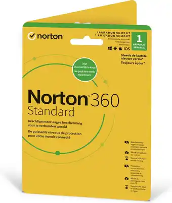 Bol.com NortonLifeLock Norton 360 Standard Nederlands Frans Basislicentie 1 licentie(s) 1 jaar aanbieding