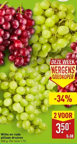 ALDI Witte en rode pitloze druiven aanbieding