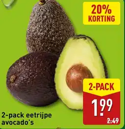 ALDI 2-pack eetrijpe avocado's aanbieding