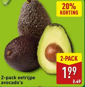 ALDI 2-pack eetrijpe avocado's aanbieding