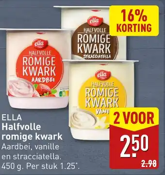 ALDI Ella halfvolle romige kwark aanbieding