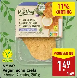 ALDI My vay vegan schnitzels aanbieding