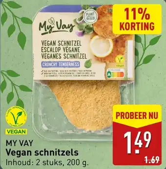 ALDI My vay vegan schnitzels aanbieding