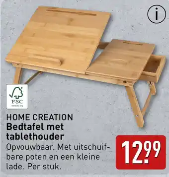 ALDI Home creation bedtafel met tablethouder aanbieding