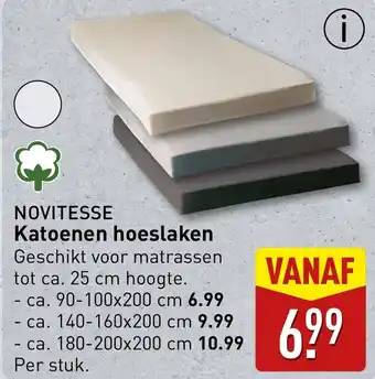 ALDI Novitesse Katoenen hoeslaken aanbieding