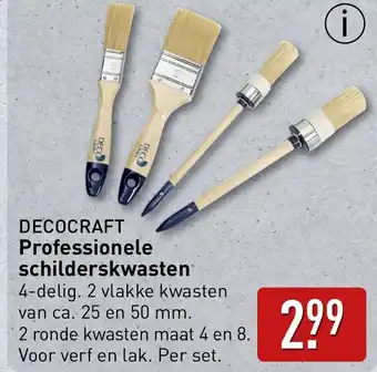 ALDI Decocraft Professionele schilderskwasten aanbieding