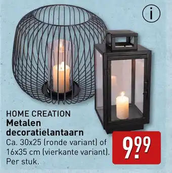 ALDI Home creation Metalen decoratielantaarn aanbieding