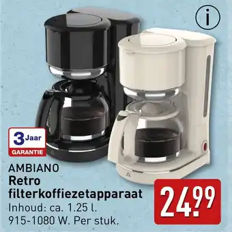 ALDI Ambiano Retro filterkoffiezetapparaat aanbieding