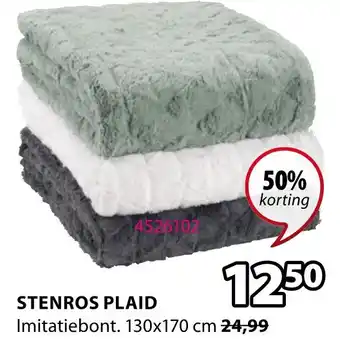 Jysk Stenros plaid aanbieding