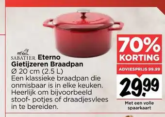 Vomar Voordeelmarkt Eterno Gietijzeren Braadpan aanbieding