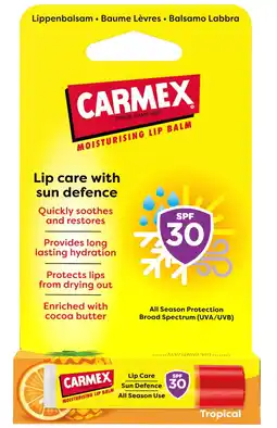 De Online Drogist Carmex Tropical SPF30 Moisturising Lipbalm aanbieding