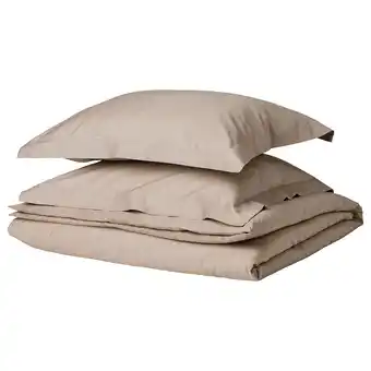 IKEA Luktjasmin Dekbedovertrek en 2 kussenslopen, grijsbeige, 240x220/60x70 cm aanbieding