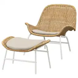 IKEA FryksÅs Fauteuil en voetenbank, rotan/risane naturel aanbieding