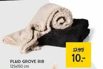 Xenos Plaid Grove Rib 125x150 Cm aanbieding