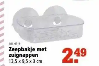 Marskramer Zeepbakje Met Zuignappen 13,5 X 9,5 X 3 Cm aanbieding