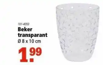 Marskramer Beker Transparant Ø 8 X 10 Cm aanbieding