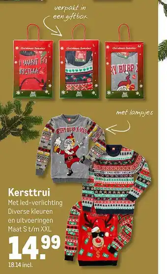 Makro Kersttrui Met Led-Verlichting aanbieding