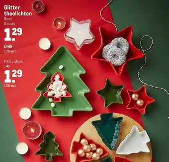 Makro Glitter Theelichten aanbieding