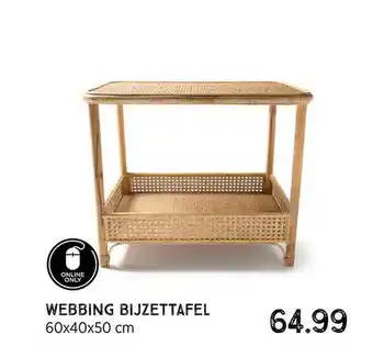 Xenos Webbing Bijzettafel 60x40x50 Cm aanbieding