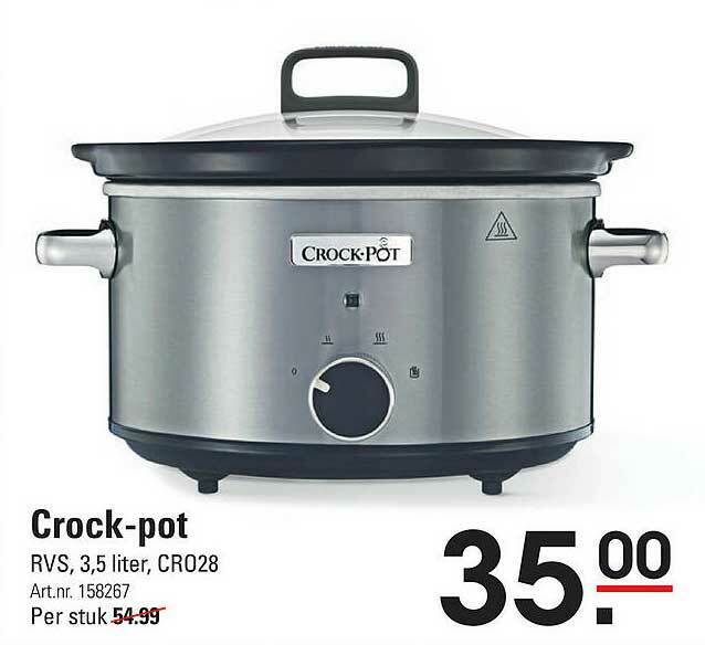 CrockPot RVS 3,5 Liter CRO28 aanbieding bij De Kweker