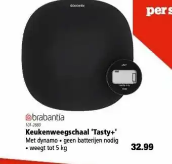 Marskramer Brabantia Keukenweegschaal 'Tasty+' Met Dynamo aanbieding