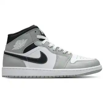 Foot Locker Jordan 1 Mid Heren Schoenen - Grijs - Maat: 40.5 - Leer, Synthetisch - Foot Locker aanbieding