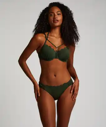 Hunkemoller Hunkemöller Rio Bikinibroekje Scallop Groen aanbieding