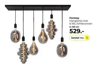 Lampidee Fantasy Hanglamp Met 6 XXL Lichtbronnen aanbieding