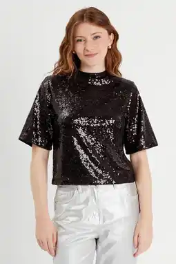 Wehkamp Cache Cache glitter top zwart aanbieding