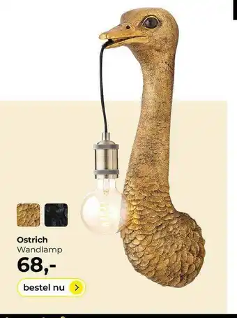 Lampidee Ostrich Wandlamp aanbieding