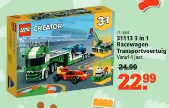 Marskramer Lego Creator 31113 3 In 1 Racewagen Transportvoertuig aanbieding