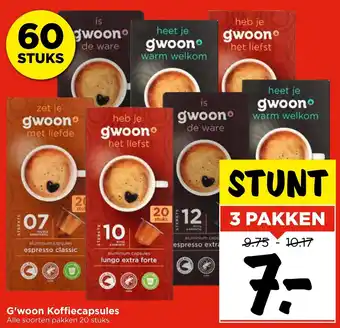 Vomar Voordeelmarkt G'woon Koffiecapsules aanbieding