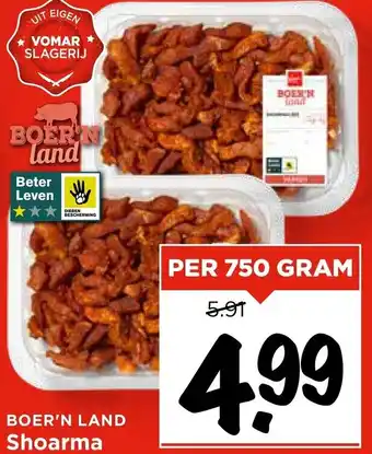 Vomar Voordeelmarkt BOER'N LAND Shoarma aanbieding