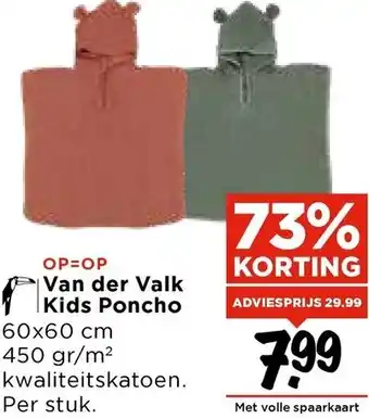 Vomar Voordeelmarkt Van der Valk Kids Poncho aanbieding