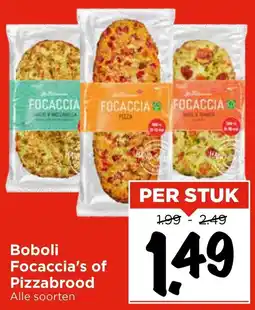 Vomar Voordeelmarkt Boboli Focaccia's of Pizzabrood aanbieding